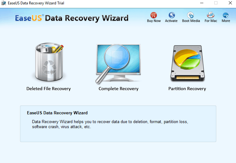 EaseUs Data Recovery Wizard