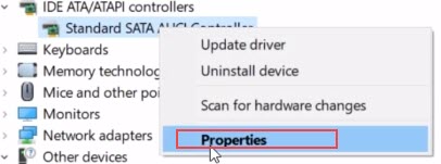 SATA AHCI controller properties