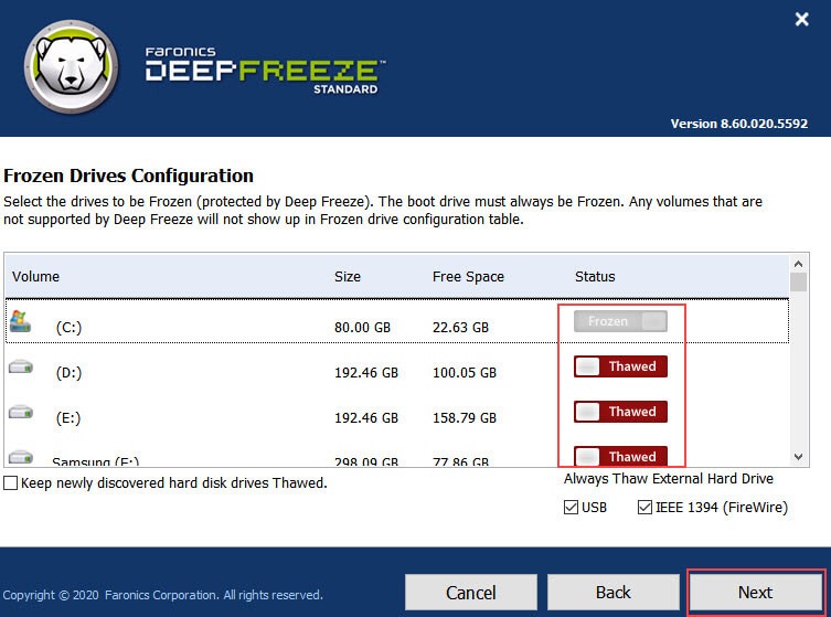 deep freeze frozen and thawed drive
