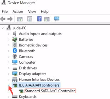 device manager SATA AHCI controller