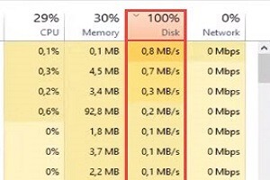 windows 10 100 disk usage on startup