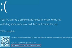 Kmode exception not handled error in Windows 10