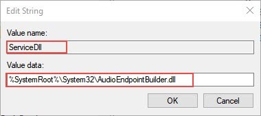 audio endpoint builder service dll value data