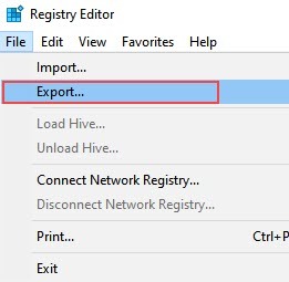 registry export
