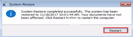 restart pc after system restore