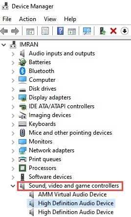 sound drivers in device manager
