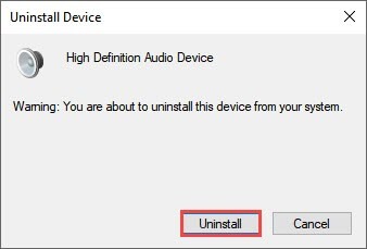 uninstall audio drivers