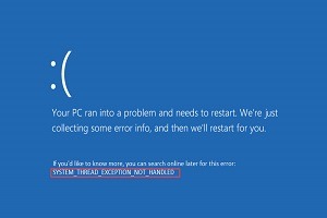 system thread exception not handled bsod error in Windows 10