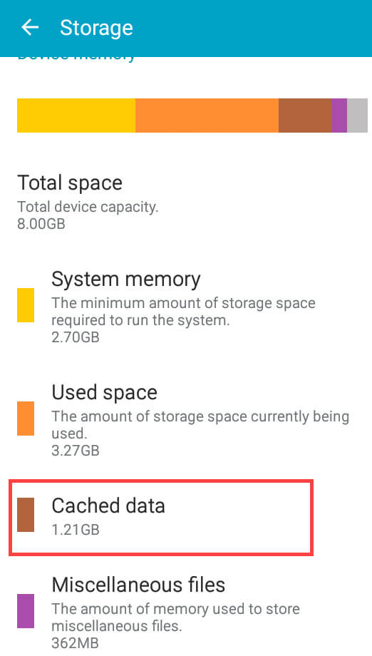 android cache data