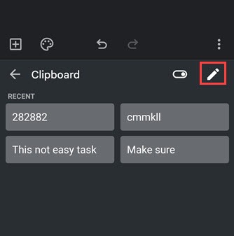 edit option in gboard