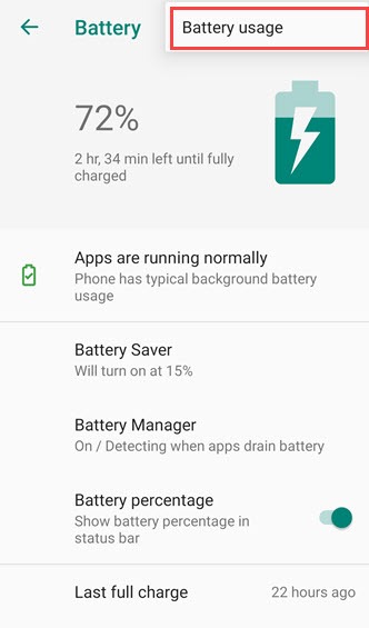 battery usage