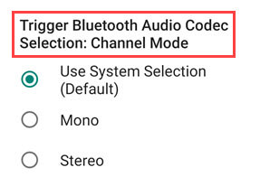 bluetooth audio codec channel mode