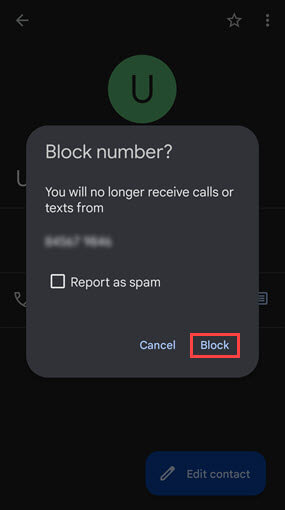 block number in contact information
