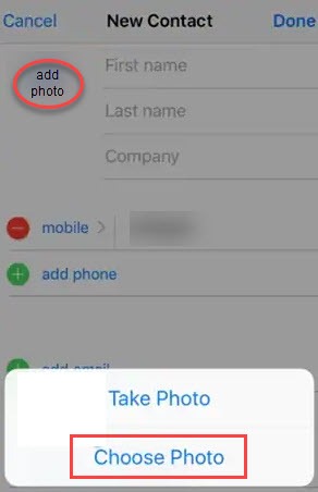 add photo on iphone contacts