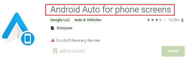 android auto for phone screen