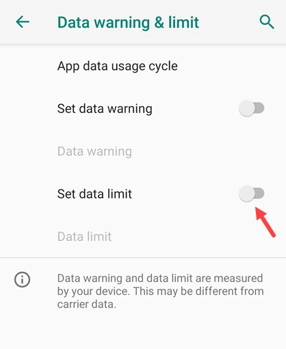 android data limit settings