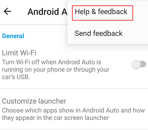 help feedback android auto