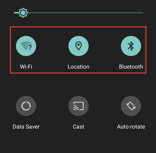 turn on location bluetooth wifi on android