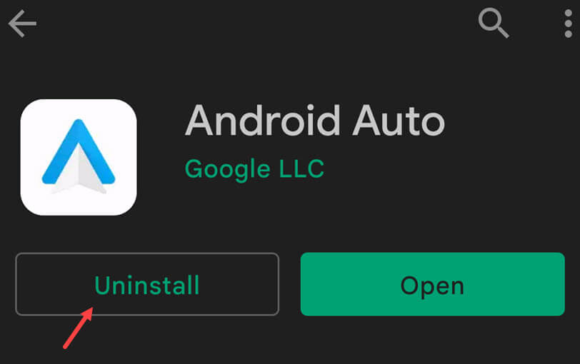 uninstall android auto app