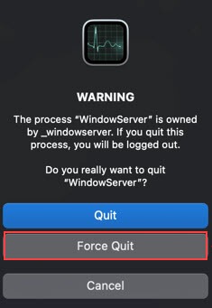 force quit windowserver on mac