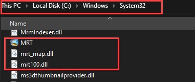 Microsoft windows malicious software removal tool mrt location path