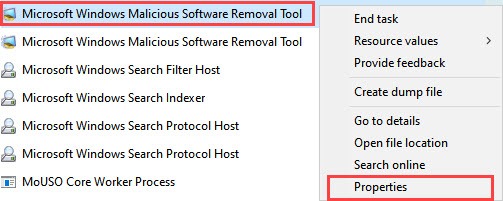Microsoft windows malicious software removal tool properties