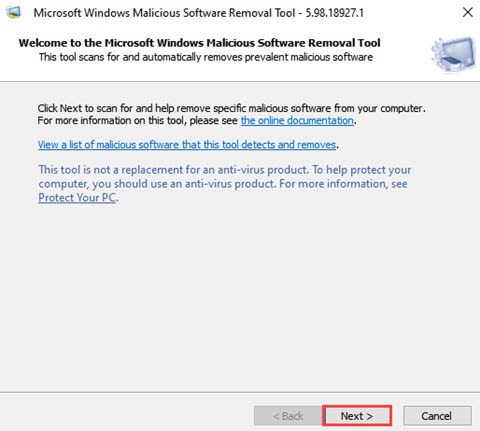 Microsoft windows malicious software removal tool