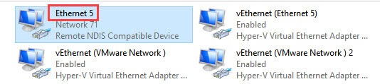 ethernet adapter name