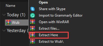 extract windows update blocker application archive