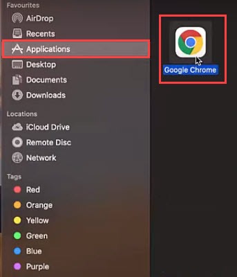 google chrome in mac application