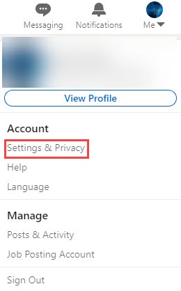 linkedin settings and privacy on browser