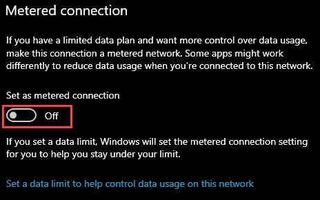 turn off windows metered connection