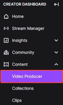 twitch video producer setting