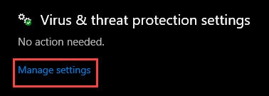 windows defender virus and threat protection