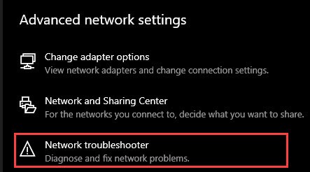 windows network troubleshooter