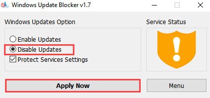 windows update blocker disable updates